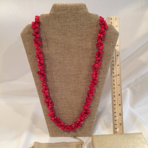 New REAL RED CORAL 60" Endless Strand - Picture 4 of 11